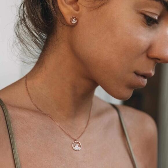 Pura Vida Pave Wave Necklace & Earring Set - Picture 2 of 5